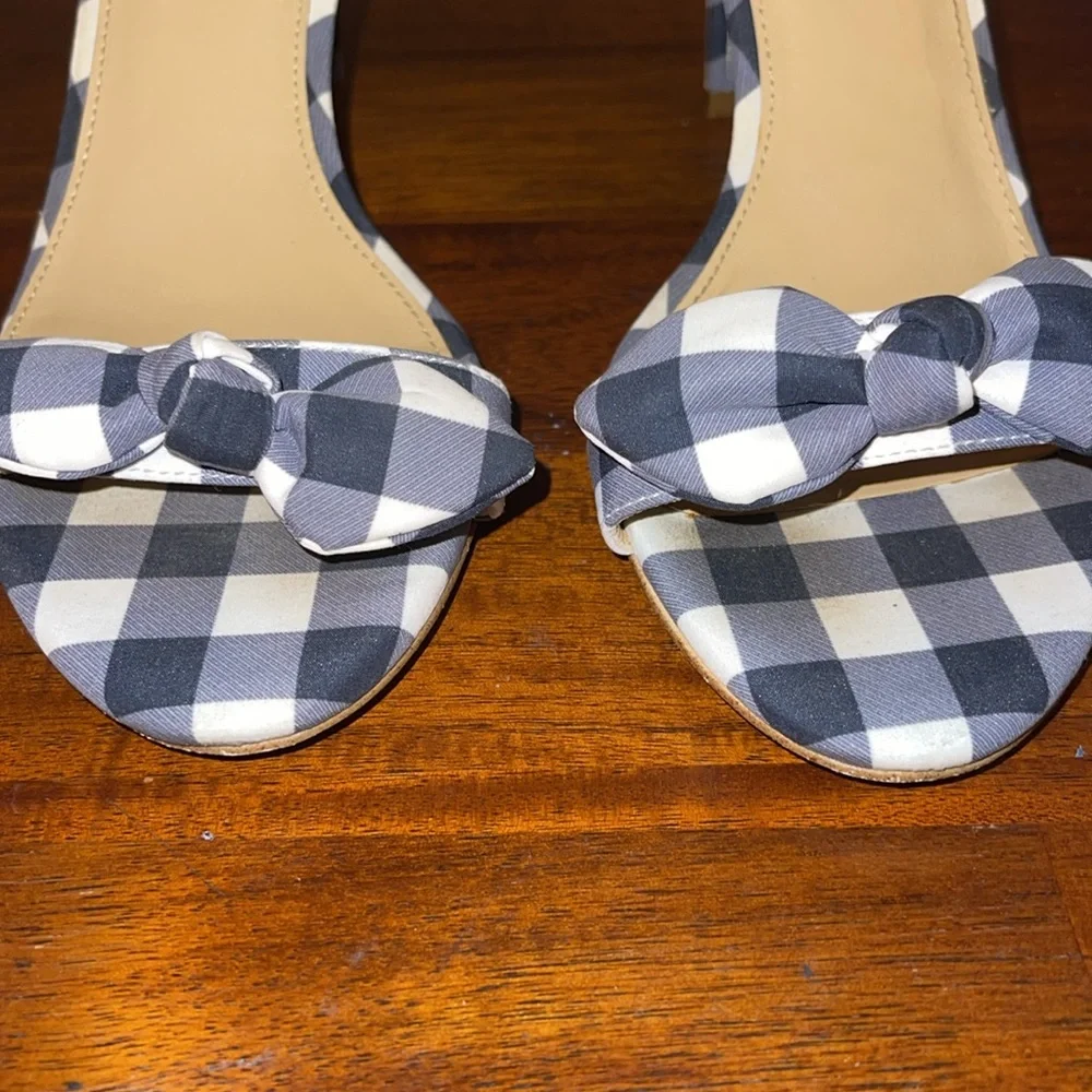 Michael Michael Kors Womens Pippa Leather Open Toe heels. Size 8.5M. Checkered - Picture 4 of 15